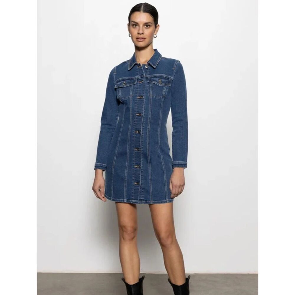 SANCTUARY sculpted denim mini dress in royalty